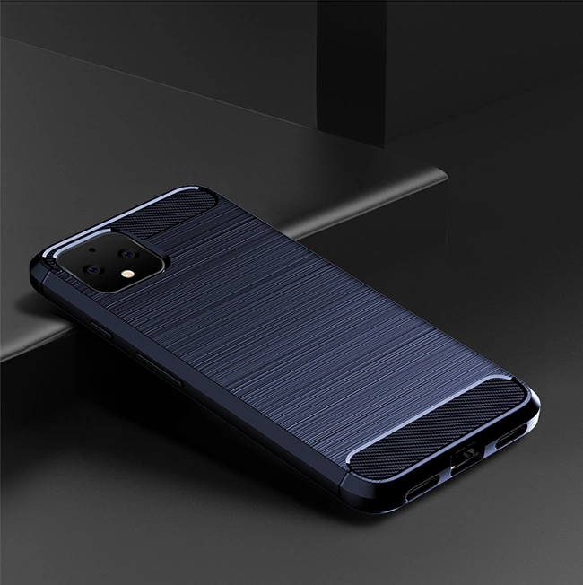 Shockproof Carbon Fiber Brushed Mobile Phone Case for Google Pixel 4 Google Pixel 4 XL