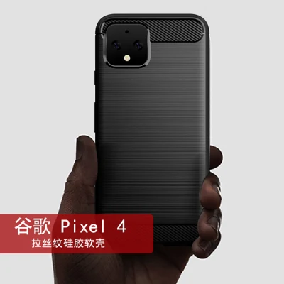 Google Pixel 4 Google Pixel 4 XL用耐衝撃カーボンファイバー起毛携帯電話ケース